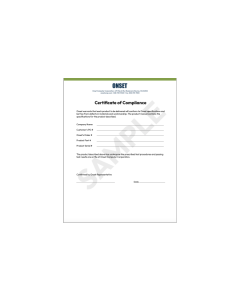 Compliance Certification